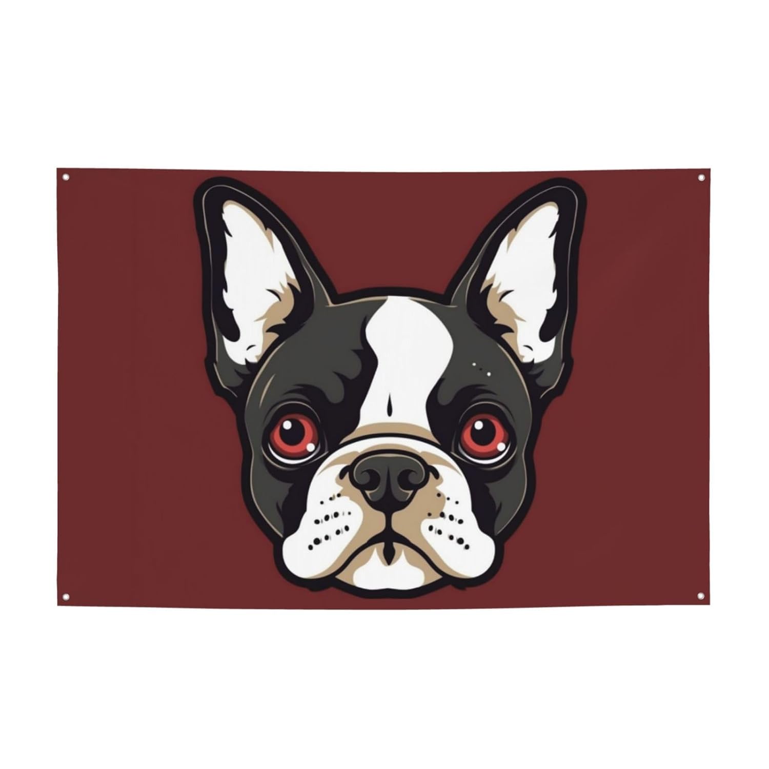 Cartoon Boston Terrier Gesicht
