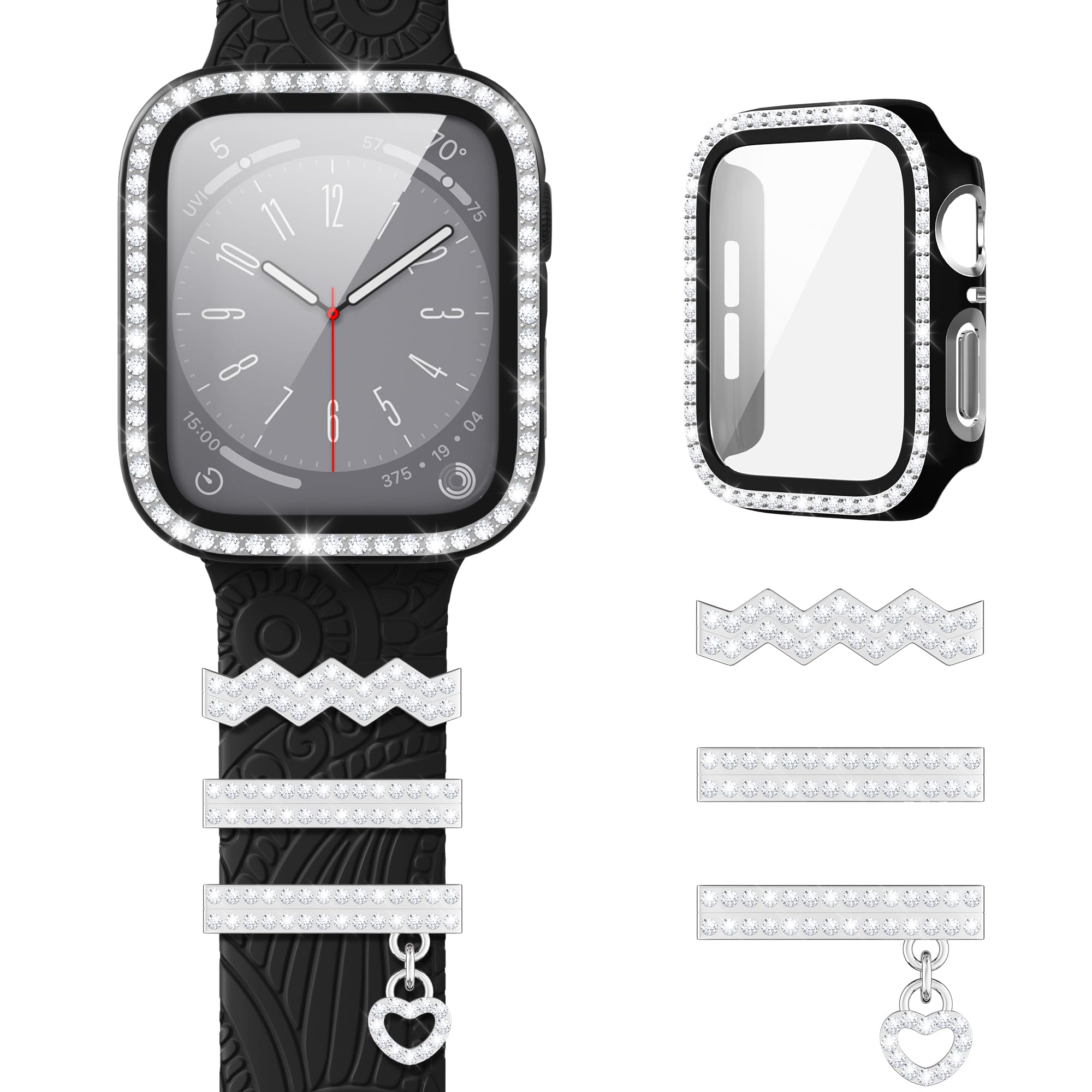 Schwarz Case Silber Ornament