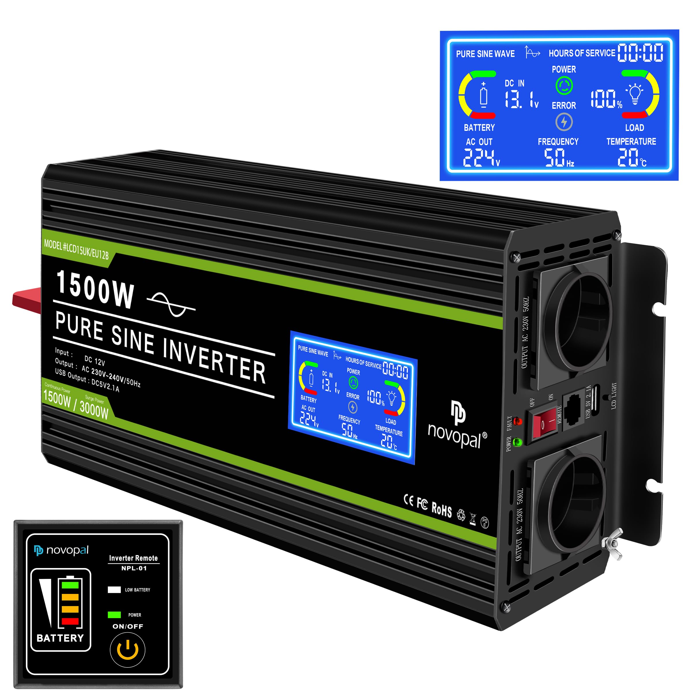 LCD 1500W 12V