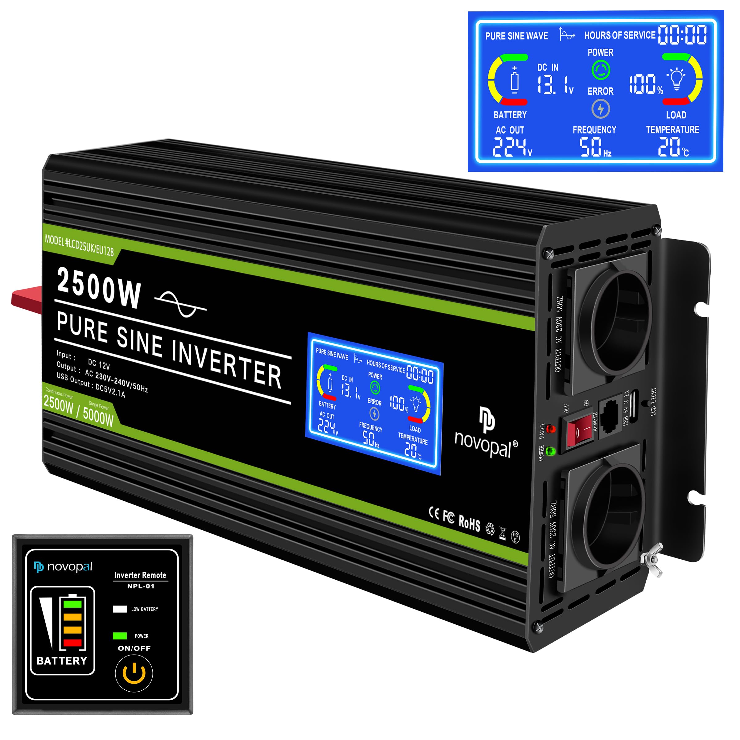 LCD 2500W 12V