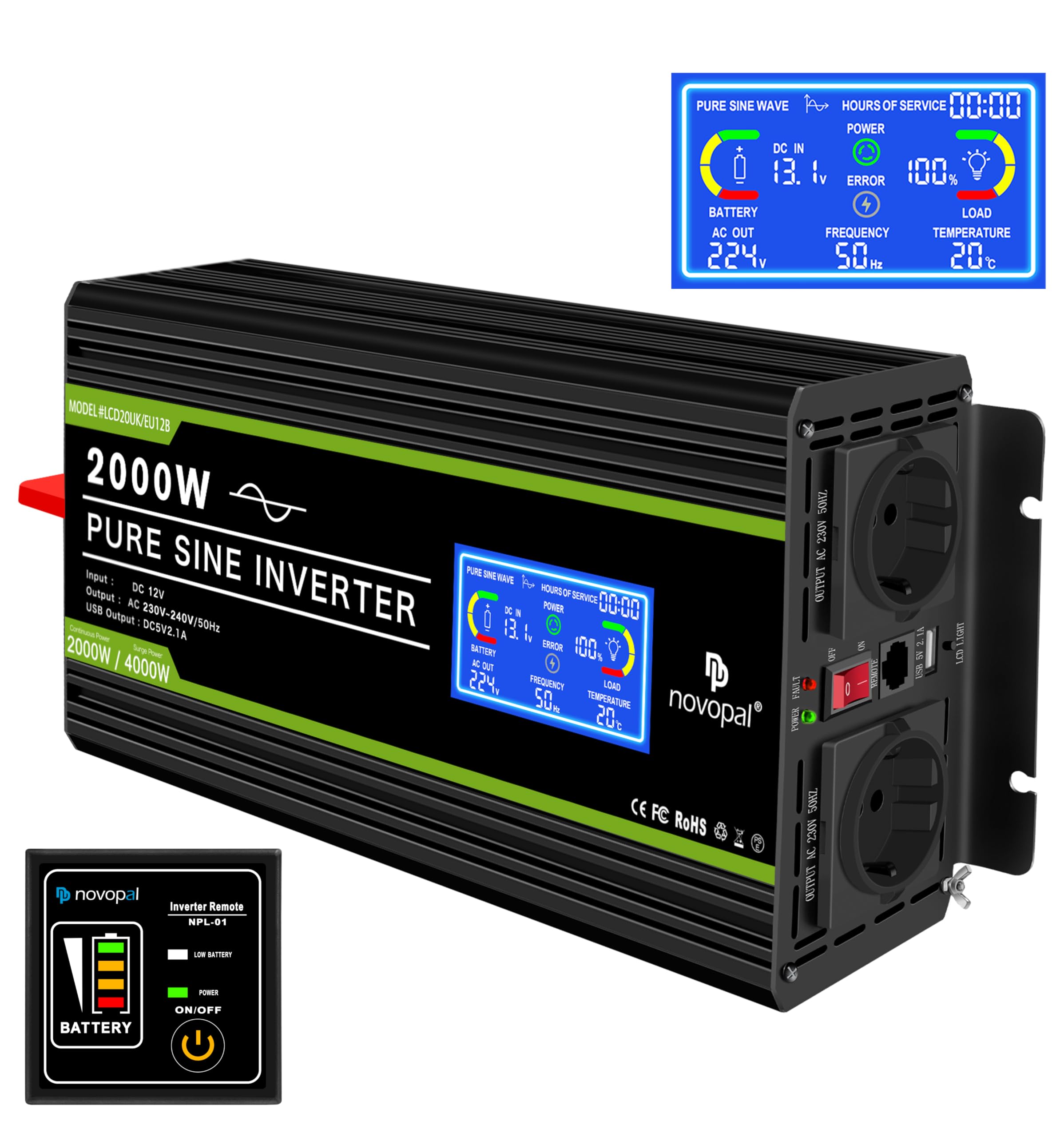 LCD 2000W 12V
